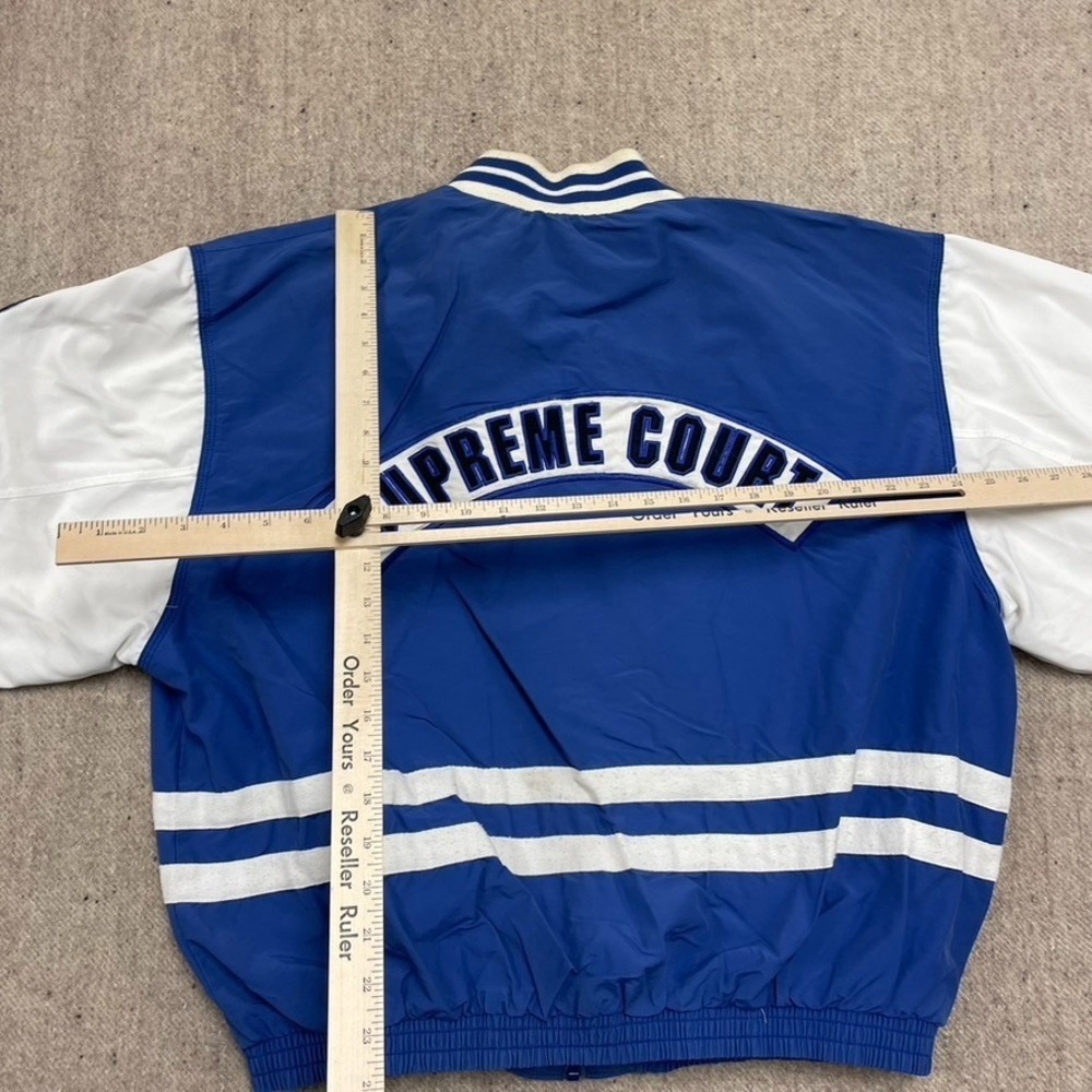 Vintage NIKE SUPREME court windbreaker Jacket Mens Large Blue 1990s Silver tag - Picture 9 of 12